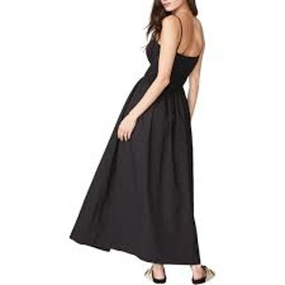 Stateside Ramona Black Poplin Cotton Tiered Smocked Maxi Dress Sundress S NWT - Picture 5 of 10